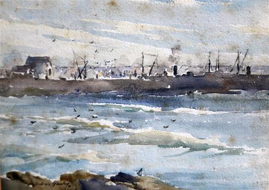 Andrew Gamley (1869-1949) Coastal landscape, 28 x 39cm